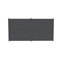 Lot de 2 Vantaux de Portail Battant COFRECO Léopold en Aluminium Gris 3,50x1x75m Sans Quincaillerie - 899680
