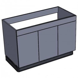 Meuble Sous-Évier de Cuisine NEOVA Intégral Clip 3 Portes PVC Blanc L120 cm