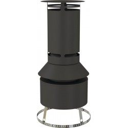 Terminal de Cheminée TECHNAFLON TEN Mitron Noir C9 D80mm en Polymère avec Joint et Collier - 97080975