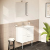 Meuble de Salle de Bain 70cm VITRA Mia Blanc Meuble, Plan Vasque Céramique, Miroir et LED - 66100