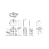 Meuble de Salle de Bain 70cm VITRA Mia Blanc Meuble, Plan Vasque Céramique, Miroir