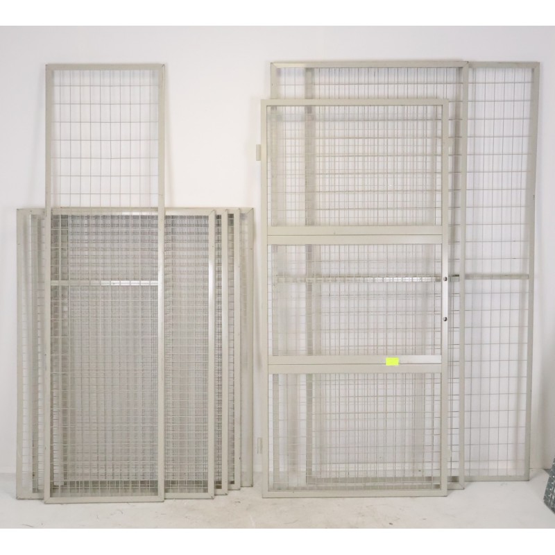 Cloisons Industrielles Grillagées + 1 porte MECALUX pour Stockage - MECA7