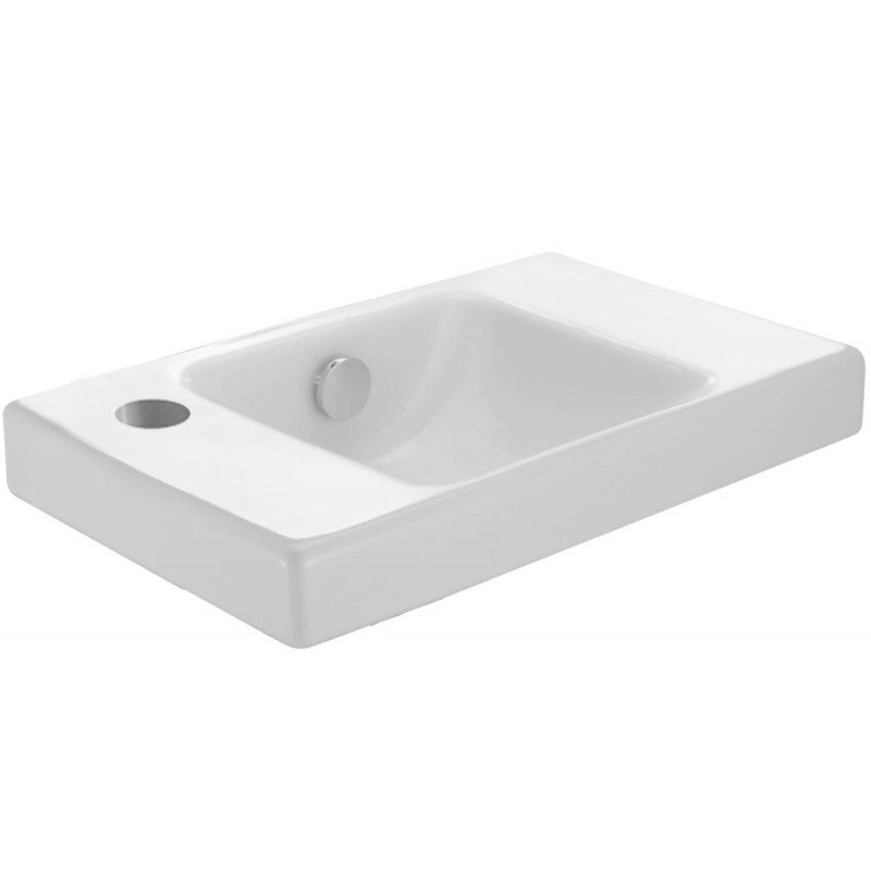 Lave-Mains Céramique JACOB DELAFON Odéon Up avec Trou Robinetterie à Gauche 40x25cm Blanc - E4759G00