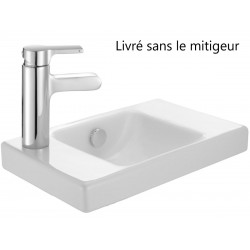 Lave-Mains Céramique JACOB DELAFON Odéon Up avec Trou Robinetterie à Gauche 40x25cm Blanc - E4759G00
