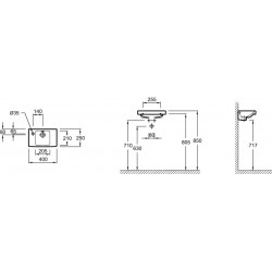 Lave-Mains Céramique JACOB DELAFON Odéon Up avec Trou Robinetterie à Gauche 40x25cm Blanc - E4759G00 - NEUF