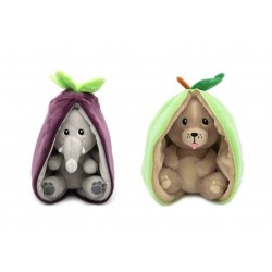 Lot de 2 Peluches pour Enfant LES DEGLINGOS Flipetz Crocket le Chien Pomme et Velvet l'Éléphant Aubergine - 80101-80103