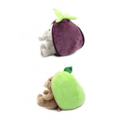 Lot de 2 Peluches pour Enfant LES DEGLINGOS Flipetz Crocket le Chien Pomme et Velvet l'Éléphant Aubergine