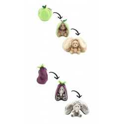 Peluches pour Enfant LES DEGLINGOS Flipetz Crocket le Chien Pomme et Velvet l'Éléphant Aubergine