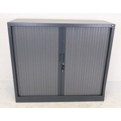 Armoire Basse à Rideaux de Bureau MTI 2 Tablettes Corps et Rideaux Anthracite 120x105x43cm - AM1210R-GA