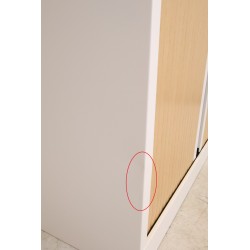 Armoire Basse à Rideaux de Bureau MTI 2 Tablettes Corps Blanc et Rideaux Hêtre 120x105x43cm - AM1210R-HE