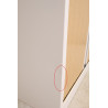 Armoire Basse à Rideaux de Bureau MTI 2 Tablettes Corps Blanc et Rideaux Hêtre 120x105x43cm - AM1210R-HE