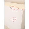Armoire Basse à Rideaux de Bureau MTI 2 Tablettes Corps Blanc et Rideaux Hêtre 120x105x43cm - AM1210R-HE