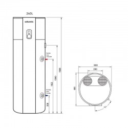 Chauffe-Eau Thermodynamique 240L ATLANTIC Calypso Connecté 286052