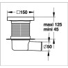 Siphon de Sol avec Grille Inox PRESTO 150x150mm Sortie Horizontale ou Verticale Ø 50mm - 60478