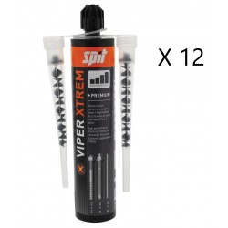 Lot de 12 Cartouches Résine de Scellement 280ml SPIT Viper Xtrem avec Buses - 060187