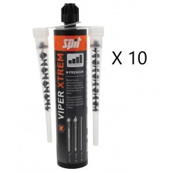 10 Cartouches Résine de Scellement 280ml SPIT Viper Xtrem avec Buses - 060187