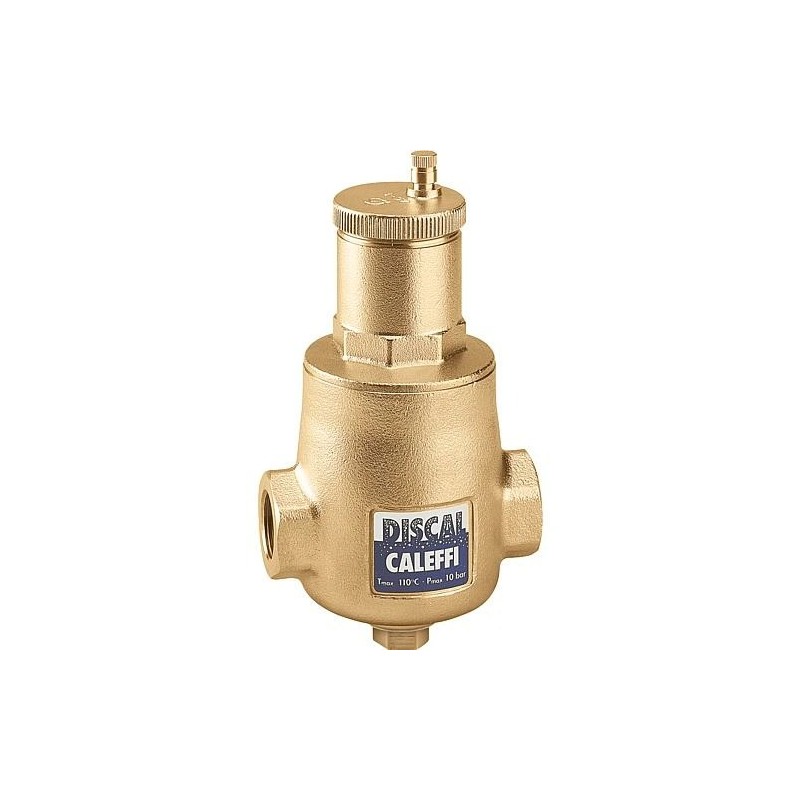 Séparateur d'Air Dégazeur Automatique Laiton CALEFFI Discal DN40 1"1/2 pour Conduites Horizontales - 551008