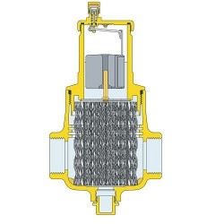 Séparateur d'Air Dégazeur Automatique Laiton CALEFFI Discal DN40 1"1/2 pour Conduites Horizontales - 551008