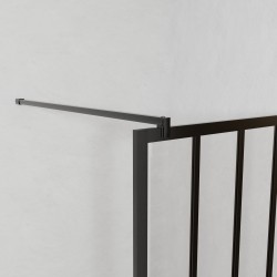 Paroi de Douche à l'Italienne AURLANE 140x200cm Verre Trempé Structure Noire Style Industriel - FAC507