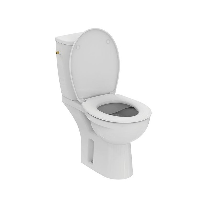 Pack WC PORCHER Ulysse au Sol Sortie Horizontale avec Abattant Thermodur Frein de Chute, Cuvette Sans Bride - P026701