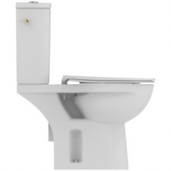 Pack WC PORCHER Ulysse au Sol Sortie Horizontale avec Abattant Thermodur Frein de Chute, Cuvette Sans Bride - P026701