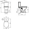 Pack WC PORCHER Ulysse au Sol Sortie Horizontale avec Abattant Thermodur Frein de Chute, Cuvette Sans Bride - P026701