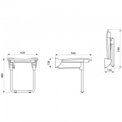Siège de Douche Rabattable avec Pied DELABIE Grand Confort Modèle Large