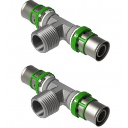 Lot de 2 Raccords Té Mâle à Visser COMAP Ø32mm 32x3 1" - 7132GW32132