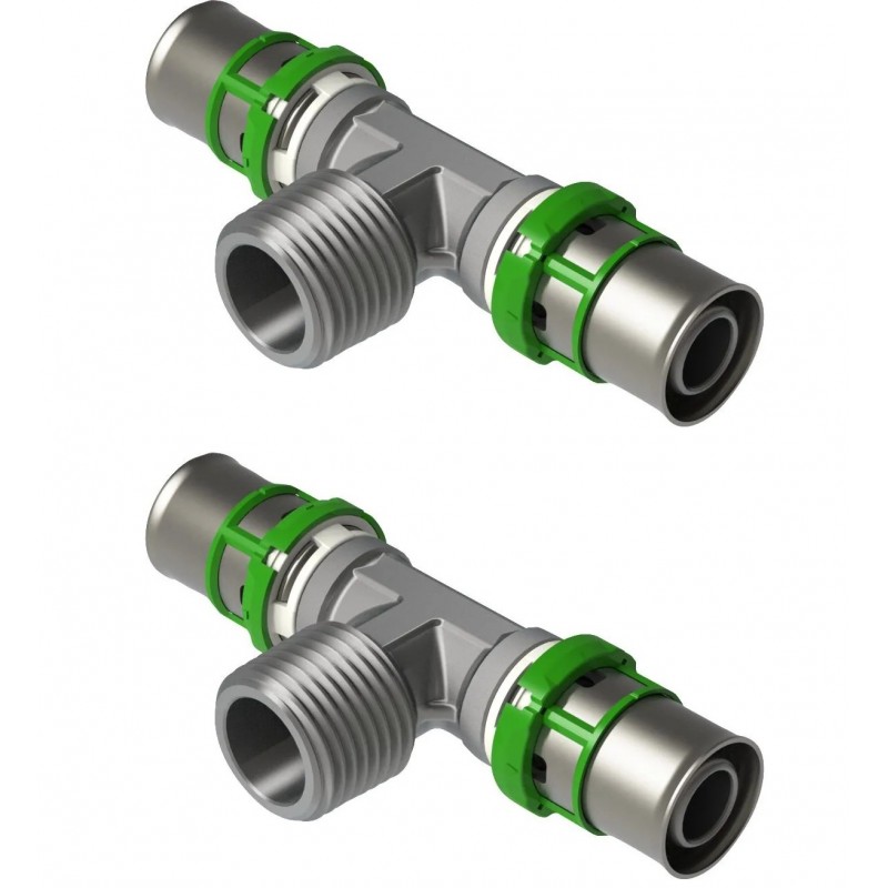 Lot de 2 Raccords Té Mâle à Visser COMAP Ø32mm 32x3 1" - 7132GW32132