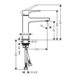 Mitigeur de Lavabo HANSGROHE Rebris S 110 CoolStart