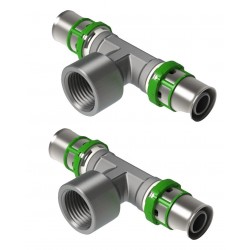 Lot de 2 Raccords Té Femelle à Visser COMAP Ø40x3.5mm 1"1/4 - 7130GW4011440