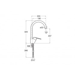 Mitigeur d'Évier de Cuisine ROCA Victoria Monotrou à Bec Tube Mobile