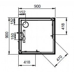 Cabine de Douche d'Angle 2 Portes Coulissantes LEDA Izi Glass 2 90x90cm Verre Transparent