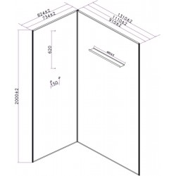 Panneaux de Fond en Verre Blanc 100x80cm ALTERNA Cabine de Douche Concerto 2 - 6683172