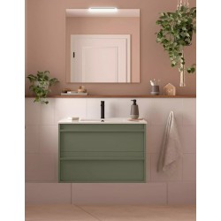 Ensemble Meuble Sous-Vasque SALGAR Attila Vert L80cm et Plan Vasque ALTERNA Concerto Blanc L80cm - 104202 - 7458365