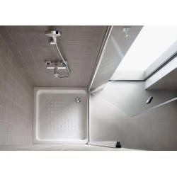 Receveur de Douche ROCA Italia Carré à Poser en Céramique 90x90cm Blanc