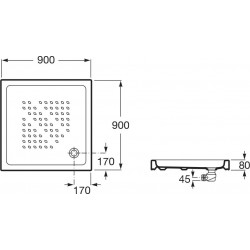 Receveur de Douche ROCA Italia Carré à Poser en Céramique