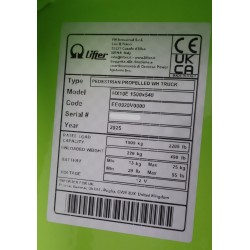 Transpalette Électrique Haute Levée LIFTER by PRAMAC Longueur de Fourches 1500mm Charge 1000kg HX10E-A938204