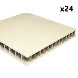 Lot 24 Panneaux Cloisons Alvéolaires Cartonnés Thermo-Acoustique PLACO Placoplan