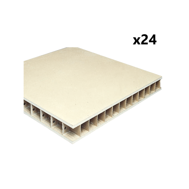 Lot 24 Panneaux Cloisons Alvéolaires Cartonnés Thermo-Acoustique PLACO Placoplan