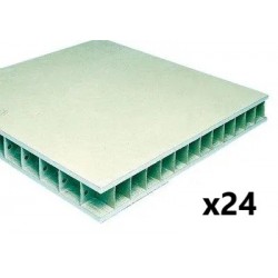 Lot 24 Panneaux Cloisons Alvéolaires Cartonnés Hydrofuge PLACO Placoplan Marine