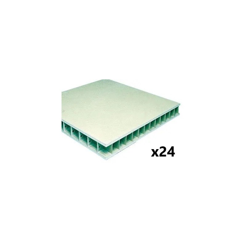 Lot 24 Panneaux Cloisons Alvéolaires Cartonnés Hydrofuge PLACO Placoplan Marine