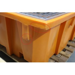 Bac de Rétention 1650L avec Caillebotis en Acier Galvanisé pour 3 IBC Pas Cher