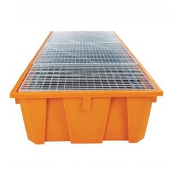Bac de Rétention 1650L avec Caillebotis en Acier Galvanisé