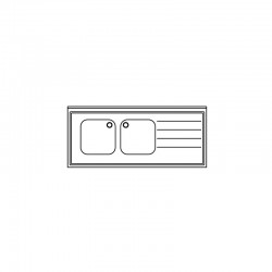 Plonge Inox TECNOX 2 Cuves avec Égouttoir à Droite L2000mm P700mm H900mm - P2BG207/1