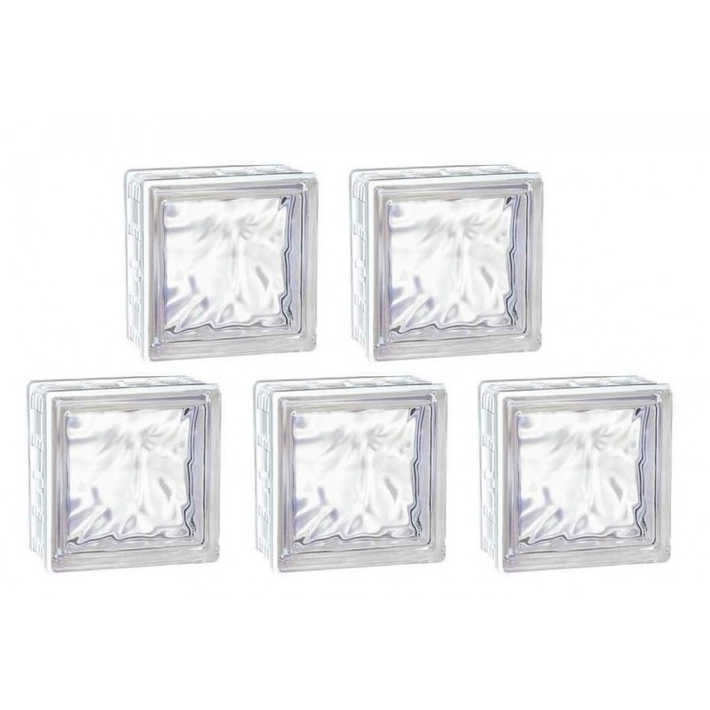 Brique de Verre LA ROCHÈRE Cubiver2 Nuagé Incolore pour Paroi de Douche 19,6x19,6x8cm - 60007JC