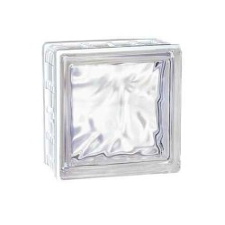 Brique de Verre LA ROCHÈRE Cubiver2 Nuagée Incolore pour Paroi de Douche 19,6x19,6x8cm - 60007JC