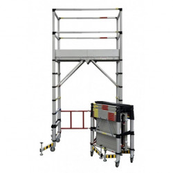 Echafaudage Téléscopique Compact DUARIB Teletower Hauteur Travail de 2.33 à 4m - 30100600