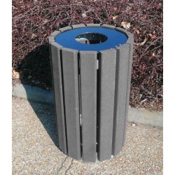 Poubelle Ronde à Fente Extérieur 90L Escapade Gris Hauteur 77cm