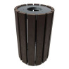 Poubelle Ronde à Fente Extérieur 90L Escapade Marron Hauteur 77cm - A398109